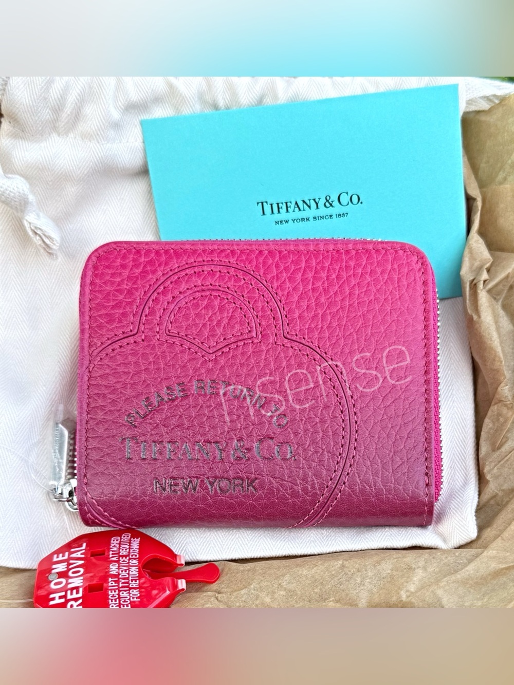 Tiffany & Co. Hot Pink Ombre Leather Zip Wallet